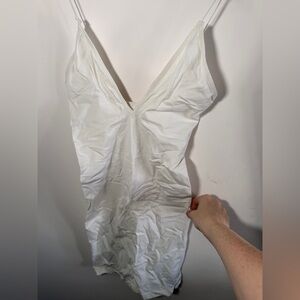 Free People Cream V-Neck Slip